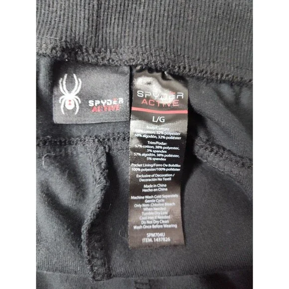 Spyder Active Mens Large Black Jogger Pants Stretch Comfort Zip Pockets Athletic - Picture 7 of 14
